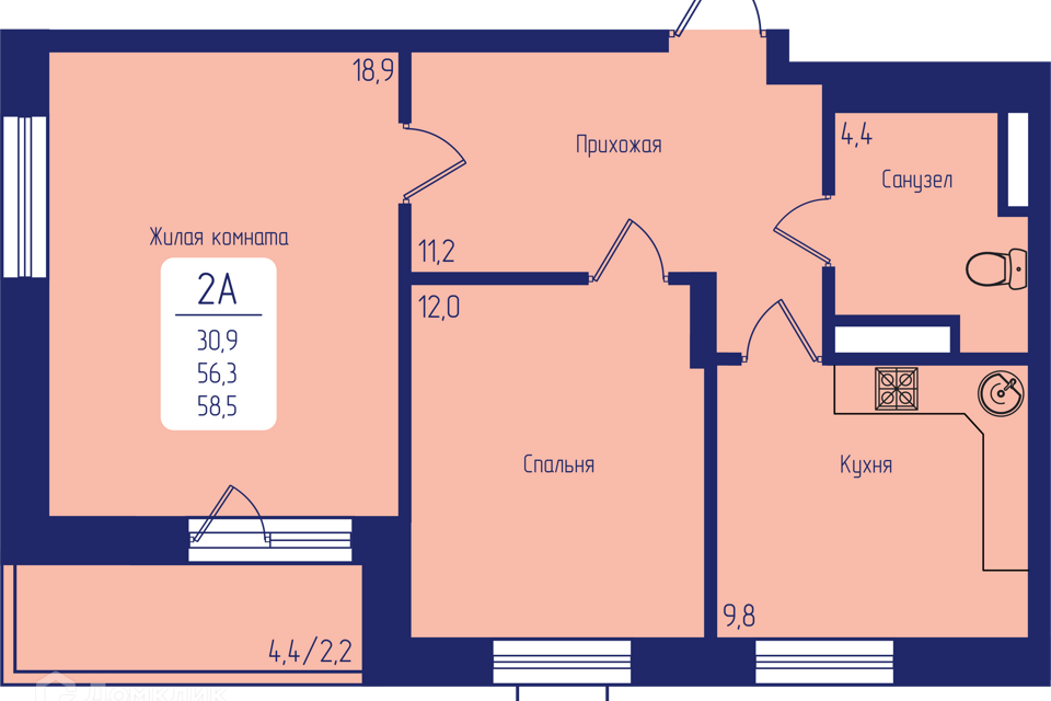 квартира г Красноярск р-н Октябрьский городской округ Красноярск, Жилой комплекс Универс фото 1