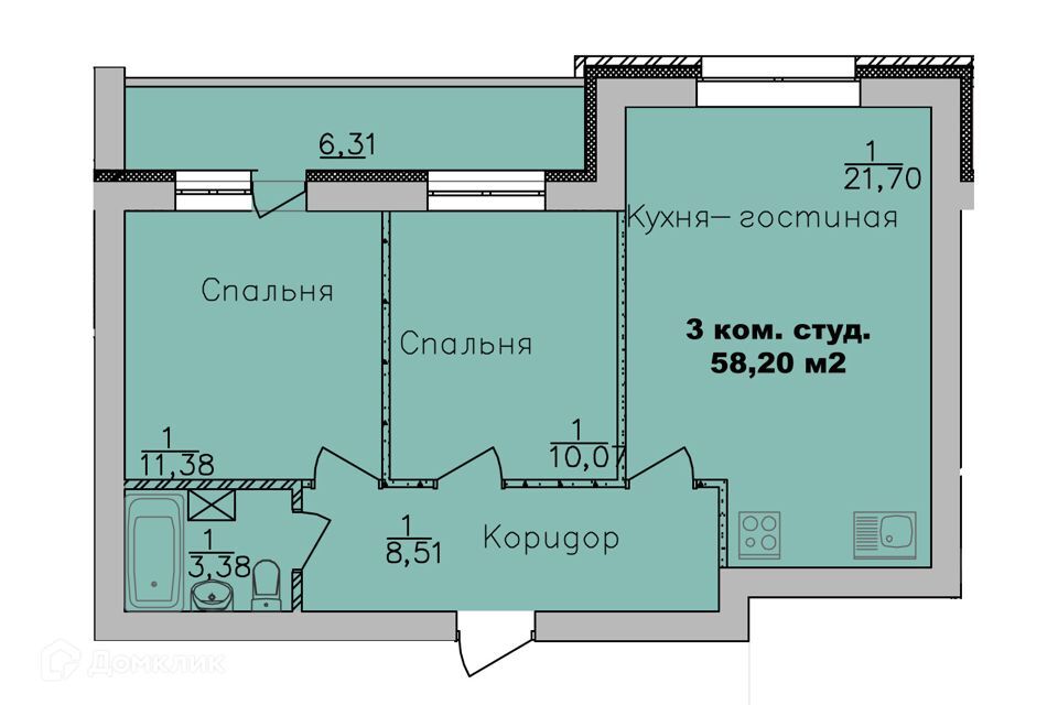 квартира г Новосибирск р-н Ленинский ул Романтиков 26 городской округ Новосибирск фото 2