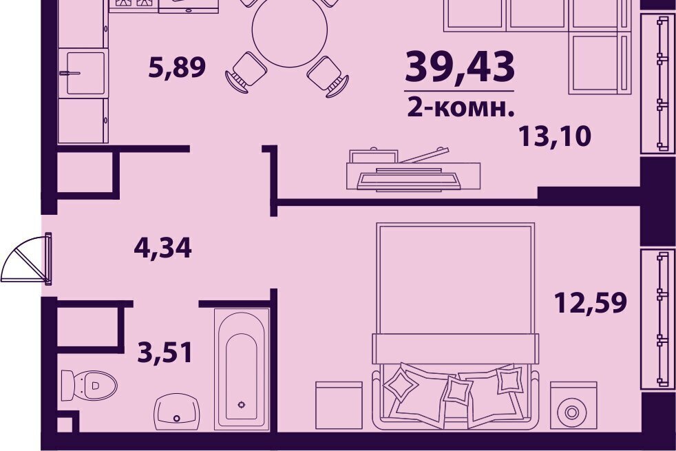 квартира г Ульяновск р-н Заволжский Верхняя Терраса ЖК «Сиреневый» 1 фото 1