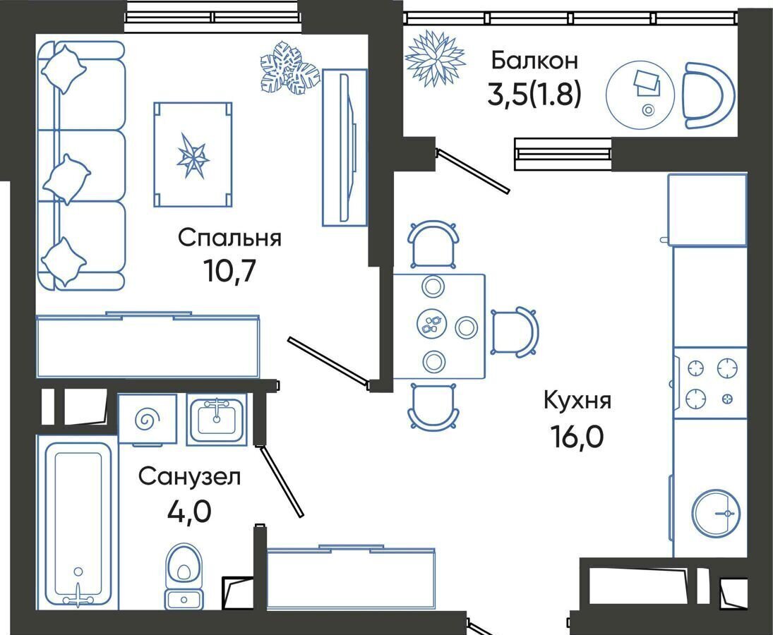 квартира г Новороссийск р-н Центральный ул Куникова 1 блок-секции 1-5 фото 1