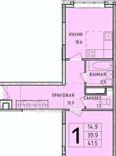 квартира г Тула р-н Центральный ул Рязанская 17 микрорайон «1-й Юго-Восточный» Центральный территориальный округ фото 21