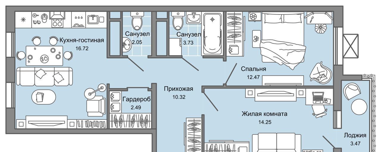 квартира г Ульяновск р-н Заволжский ЖК Юлла 2 этап фото 1