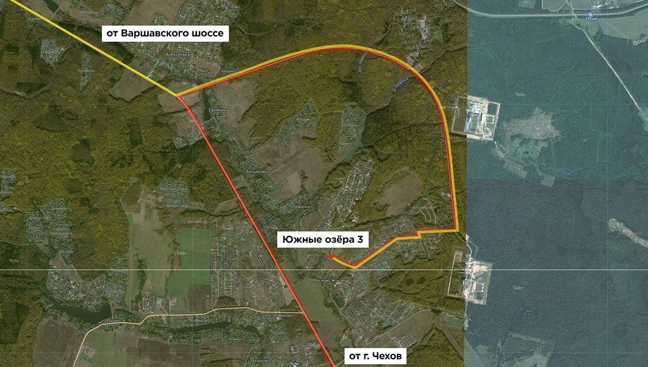 земля городской округ Чехов 46 км, коттеджный пос. Южные озёра-3, Варшавское шоссе фото 5