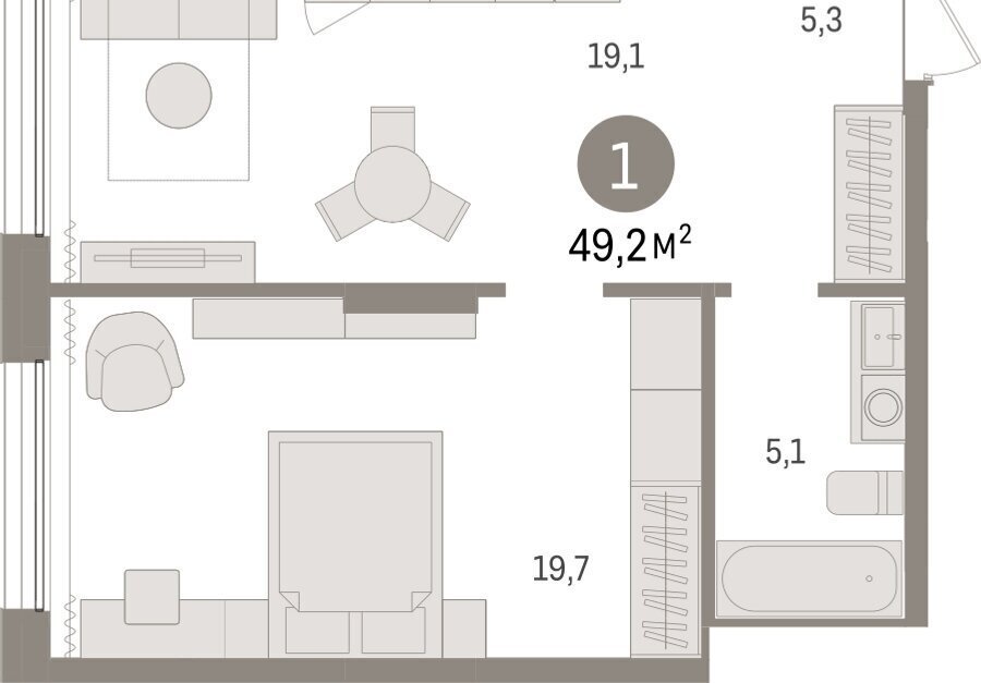 квартира г Тюмень ул Краснооктябрьская 4к/3 фото 1