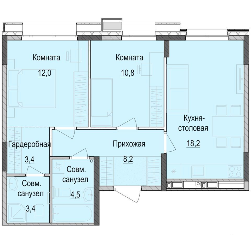 квартира г Казань р-н Приволжский ул Южно-Промышленная 1 ЖК «Парк Маяк» фото 1