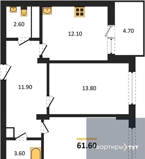 квартира г Воронеж р-н Железнодорожный б-р Содружества 1 ЖК «Джаз» фото 1