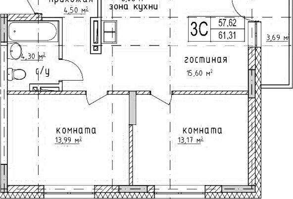 квартира г Новосибирск р-н Ленинский ЖК "Гвардия" Площадь Маркса, жилмассив Западный фото 1