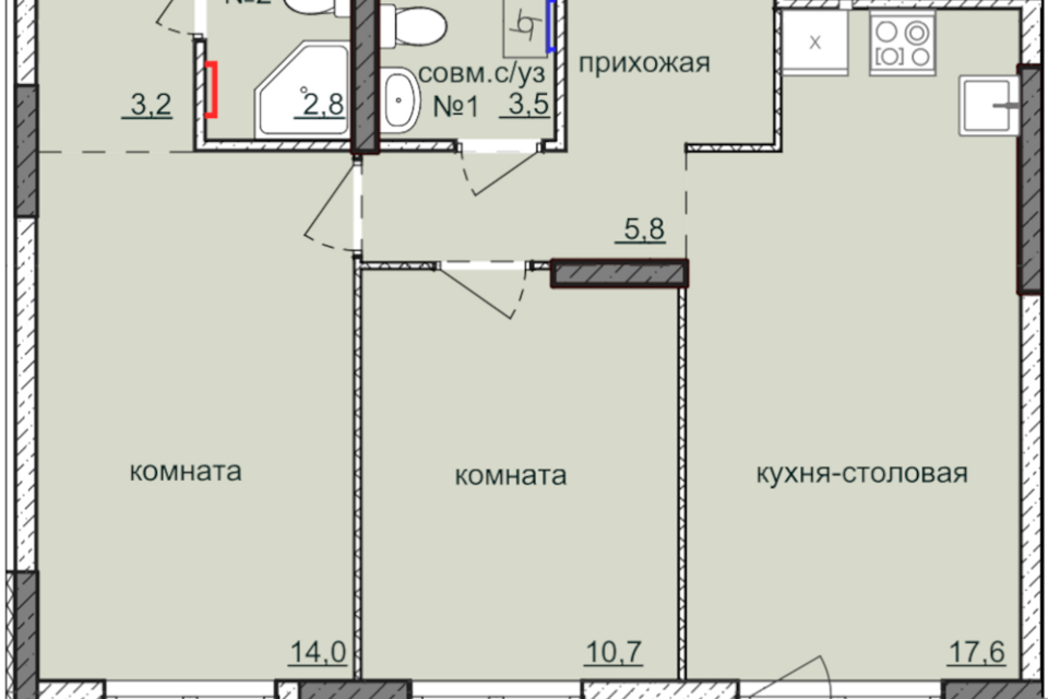 квартира г Ижевск р-н Индустриальный Культбаза городской округ Ижевск, жилой комплекс Ежевика фото 1