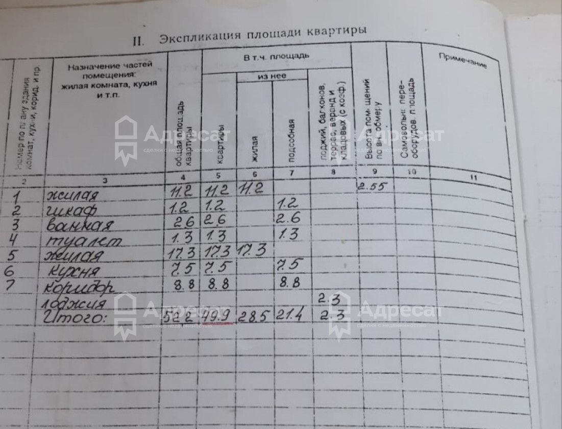 квартира г Волгоград рп Горьковский ул Волгоградская 1/1 р-н Советский пер Рабочий фото 11