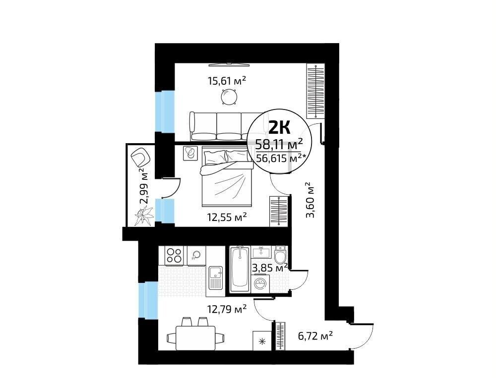 квартира г Самара п Мехзавод кв-л 1 р-н Красноглинский секц. 68-71 фото 1