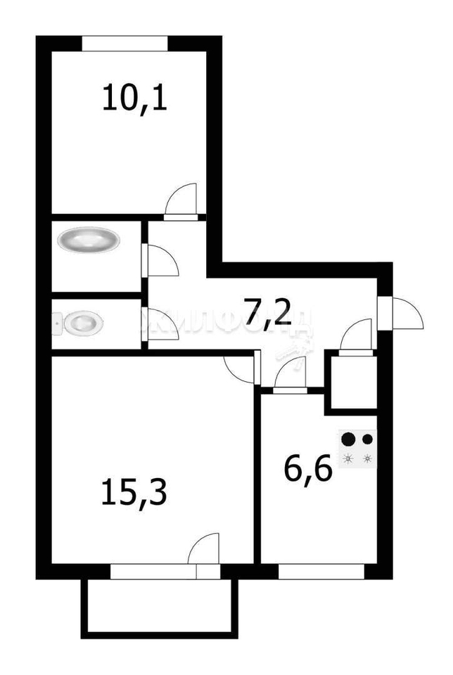 квартира р-н Новосибирский с Криводановка ул Садовая 27 фото 23