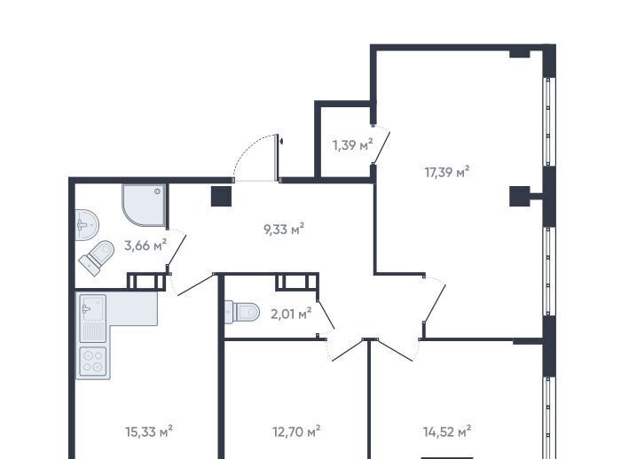 квартира р-н Всеволожский г Мурино ул Шоссе в Лаврики 64к/4 Девяткино фото 1