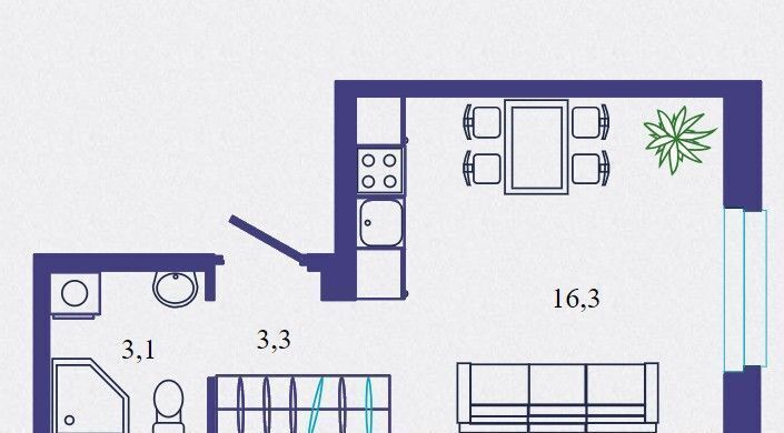 квартира г Тюмень п Мелиораторов р-н Центральный ул Мелиораторов 6а ЖК «Norden» Центральный административный округ, ЖК «Norden» «Норден» фото 4