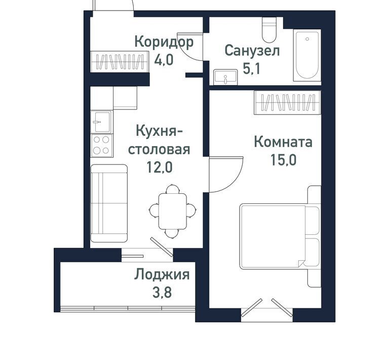 квартира р-н Сосновский п Пригородный Кременкульское сельское поселение, жилой комплекс Парковый Премиум фото 1