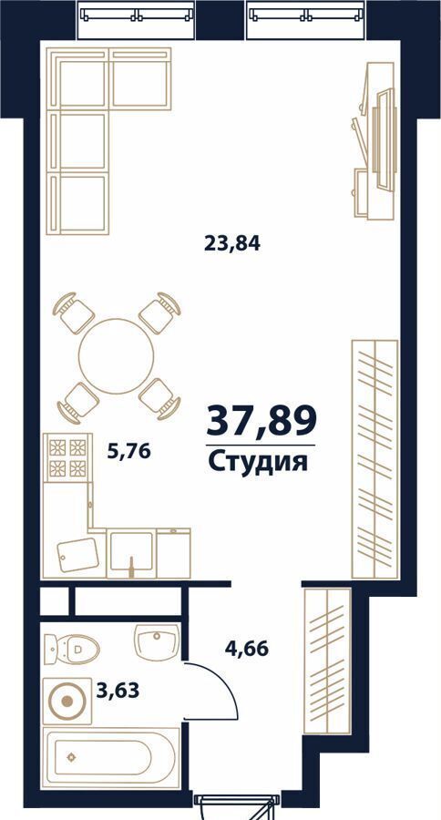 квартира г Ульяновск р-н Заволжский пр-кт Генерала Тюленева 5 фото 2