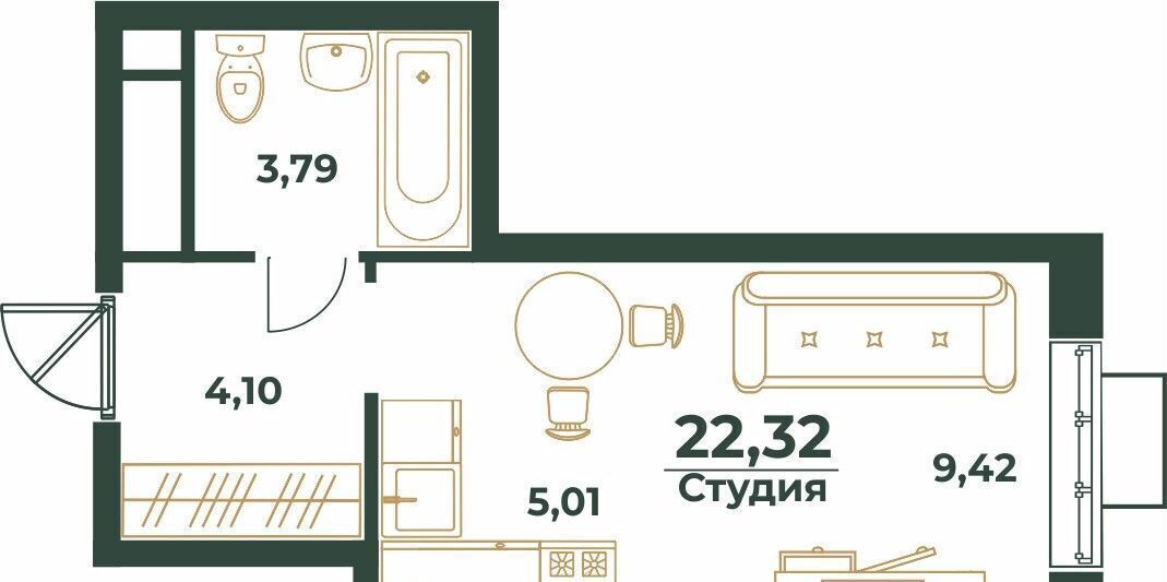 квартира г Хабаровск р-н Индустриальный ул Рокоссовского ЖК «Южный квартал» з/у 44 фото 1