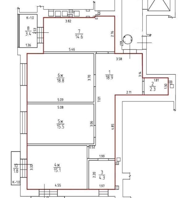 квартира г Калининград р-н Ленинградский ул Еловая аллея 5а корп. 2 фото 23