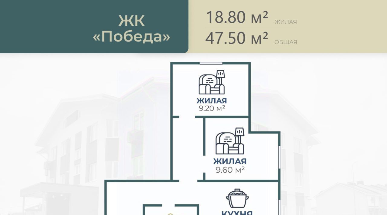 квартира р-н Городищенский п Царицын ул Северная 1/3 Царицынское с/пос, Победа жилой комплекс фото 12