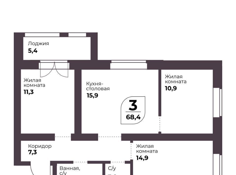 квартира р-н Сосновский п Терема Кременкульское с/пос, Голос Л-Таун жилой комплекс фото 1