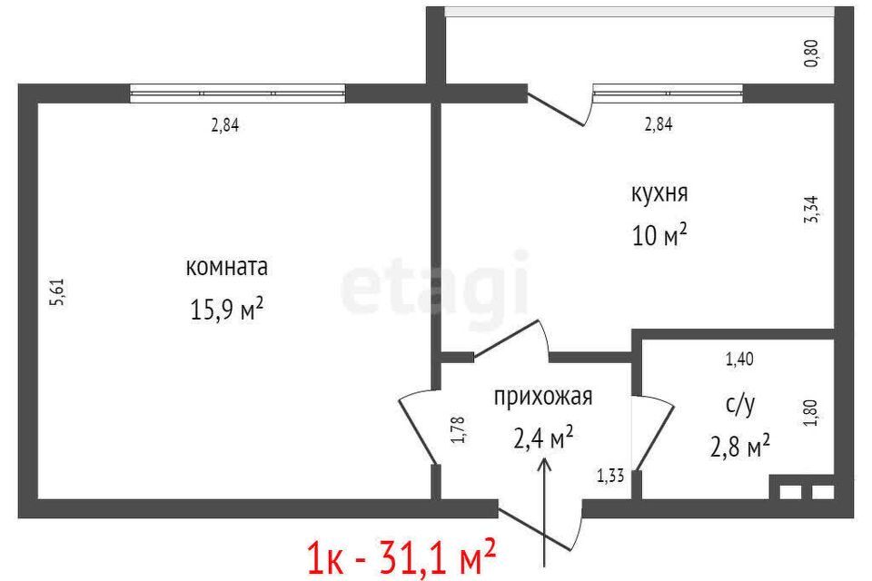 квартира г Екатеринбург п Мичуринский ул Широкореченская 49 Екатеринбург, муниципальное образование фото 2