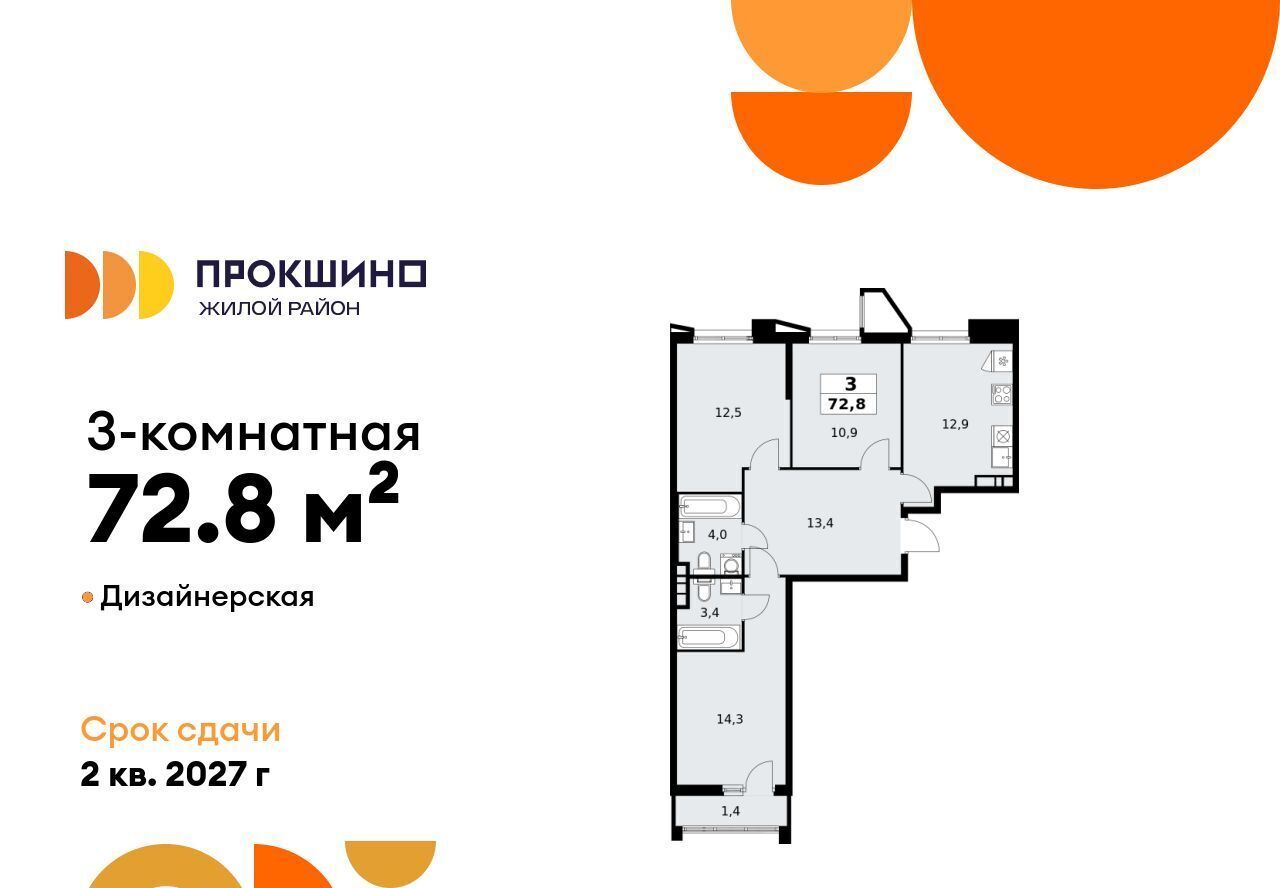 квартира г Москва п Сосенское ЖК Прокшино метро Прокшино фото 1