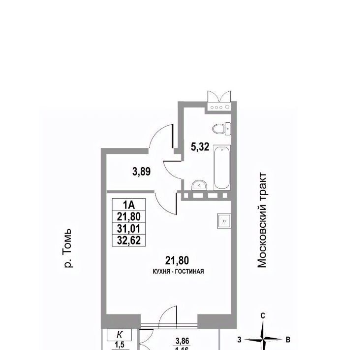 квартира г Томск р-н Кировский тракт Московский 109бк/3 фото 1
