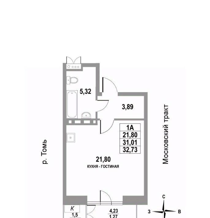 квартира г Томск р-н Кировский тракт Московский 109бк/3 фото 1
