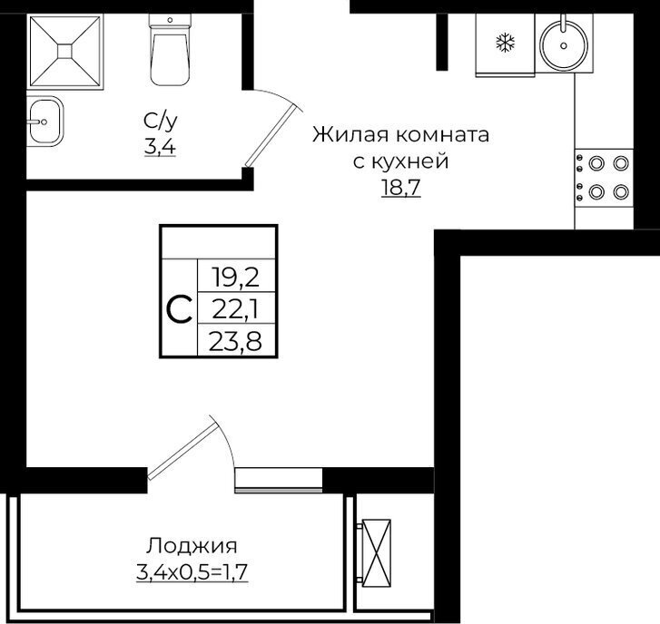 квартира г Краснодар ЖК «Европа-Сити» 7 жилой комплекс Европа Клубный Квартал 6 фото 1