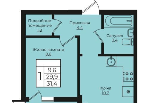 квартира г Краснодар р-н Прикубанский ЖК «Европа-Сити» 1 Европа Клубный Квартал 6 жилой комплекс фото 1