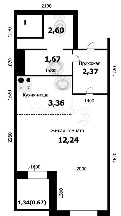 квартира г Новосибирск р-н Первомайский Берёзовое ул Одоевского 1/2 фото 6