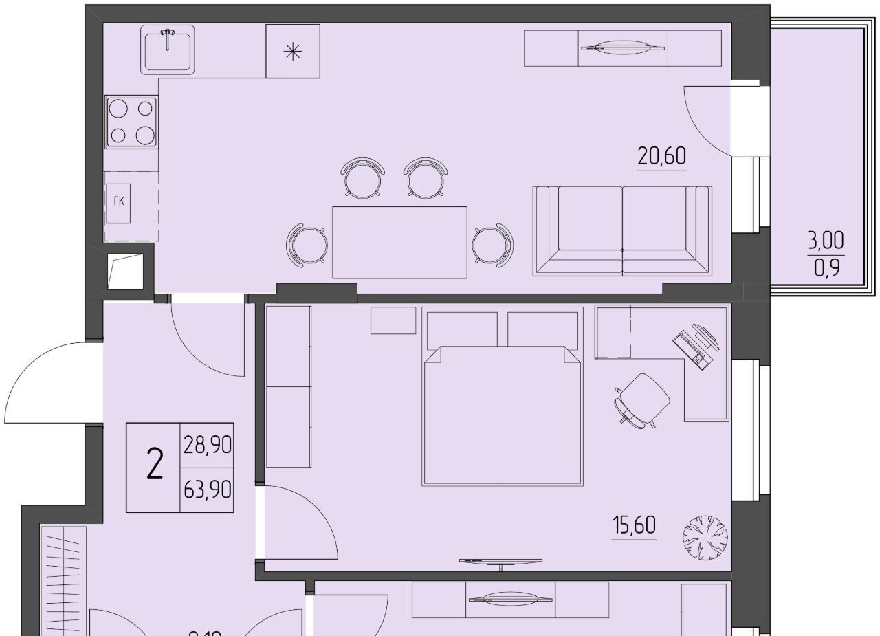 квартира г Батайск ул. Макаровского, 4к 2 фото 1