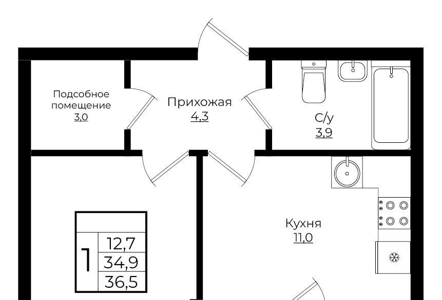 квартира г Краснодар р-н Прикубанский ЖК «Европа-Сити» 7 Европа Клубный Квартал 6 жилой комплекс фото 1