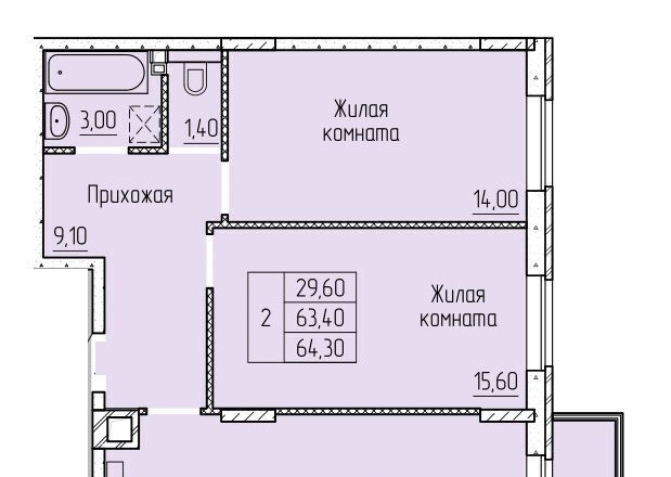 квартира г Батайск ул. Макаровского, 4к 2 фото 1
