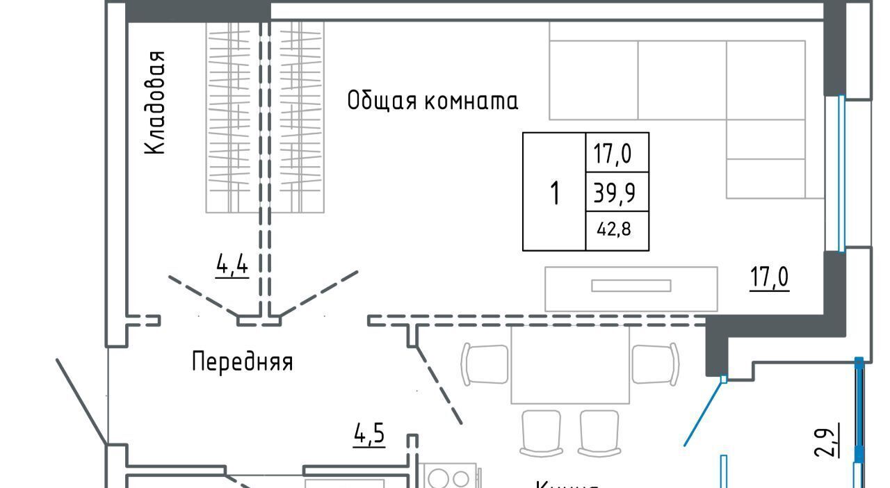 квартира г Уссурийск ул Александра Францева 44 фото 1