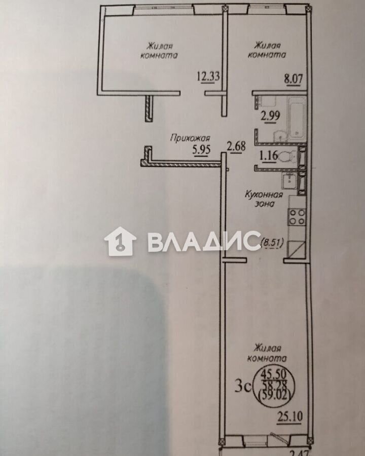 квартира г Новосибирск р-н Октябрьский Золотая Нива ул В.Высоцкого 143/8 Плющихинский фото 5