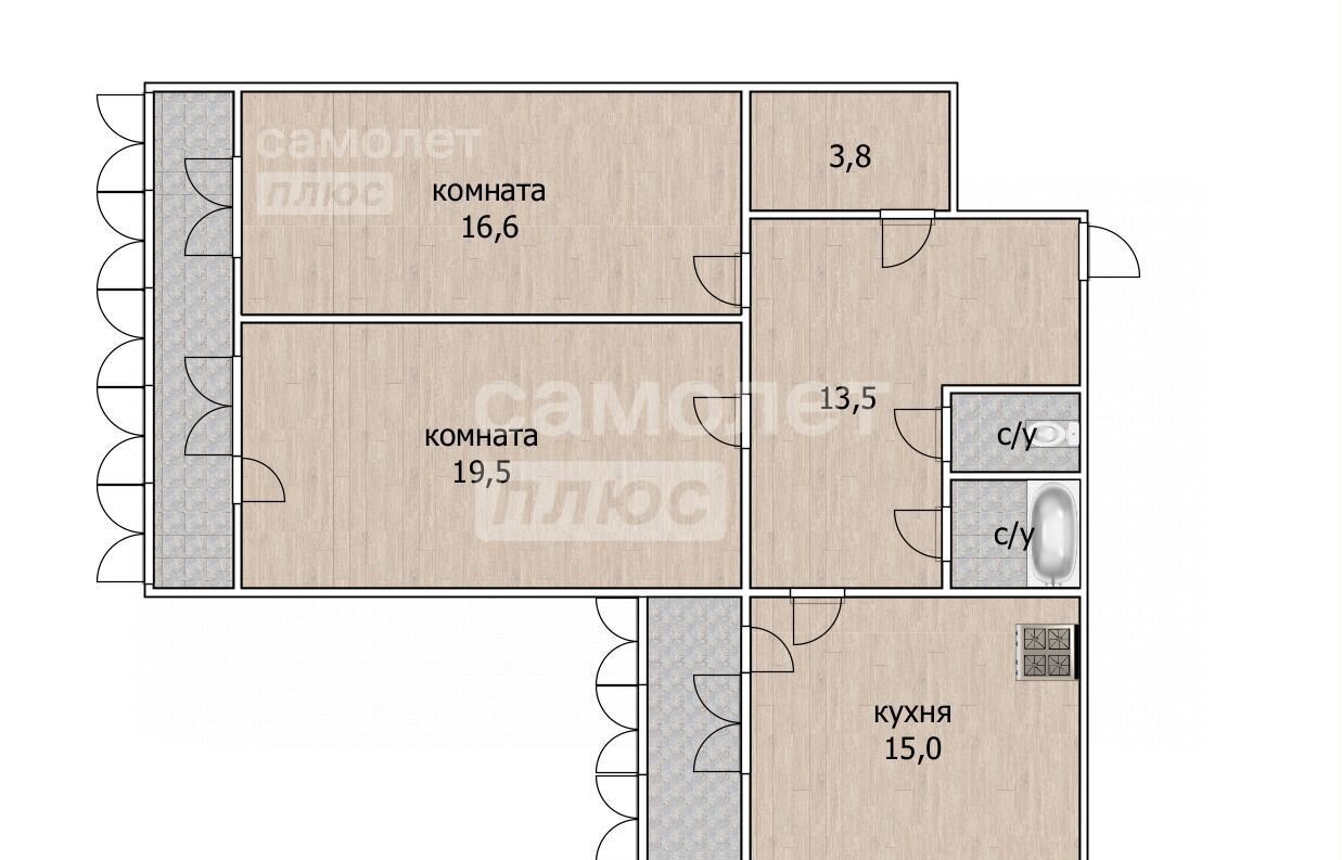 квартира г Уфа р-н Кировский ул Кирова 43/2 фото 3