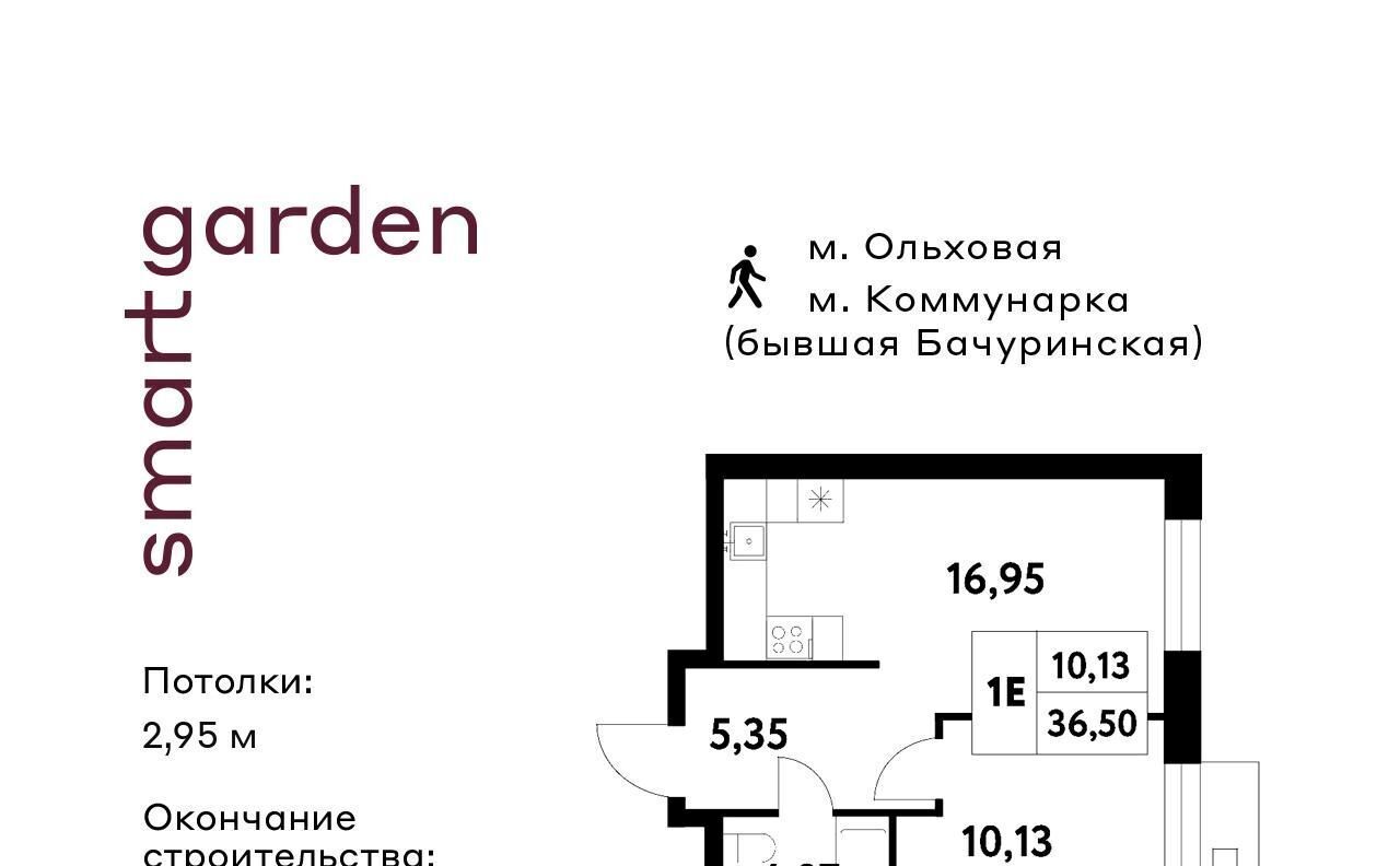 квартира г Москва п Сосенское п Газопровод метро Коммунарка Смарт Гарден жилой комплекс, 2 фото 1