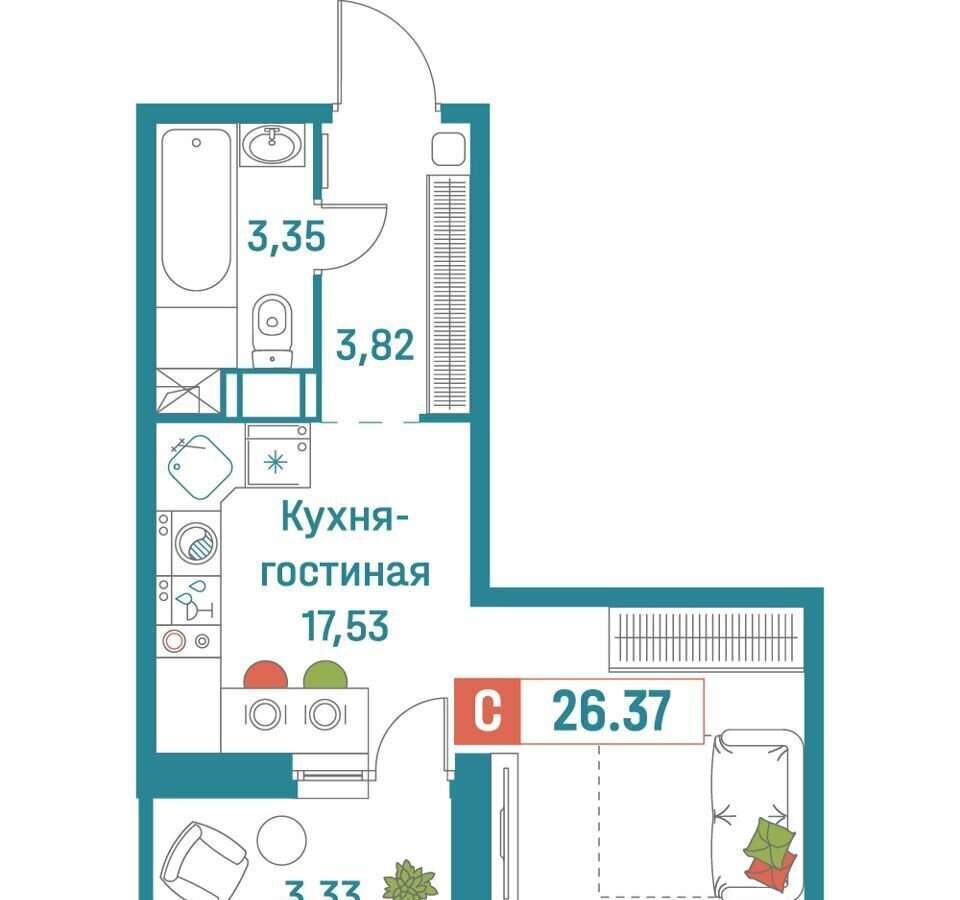 квартира р-н Всеволожский г Мурино ул Екатерининская 20/1 Девяткино фото 1