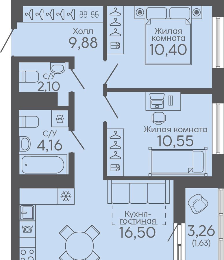 квартира г Екатеринбург р-н Октябрьский б-р Новосинарский 5 фото 1