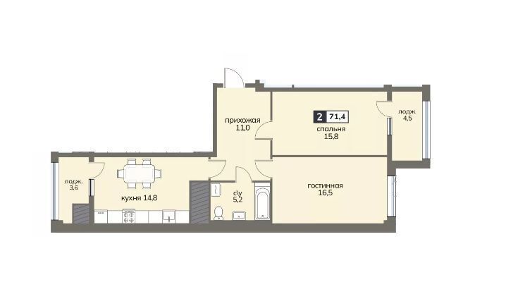 квартира г Ставрополь р-н Ленинский ул Серова 468/3 фото 1