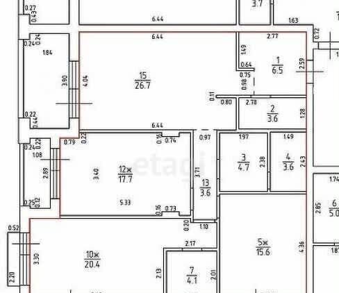 квартира г Калининград р-н Ленинградский ул Молодой гвардии 34к/3 фото 35