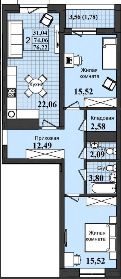 квартира г Оренбург ш Загородное 57 жилой район «Гранд парк» городской округ Оренбург фото 4