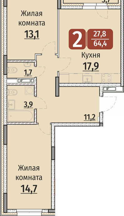 квартира г Чебоксары р-н Калининский ЖК «Олимп» фото 1