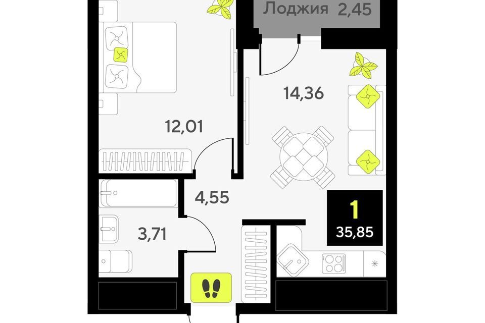 квартира г Тюмень ул Первооткрывателей 15 Тюмень городской округ фото 1