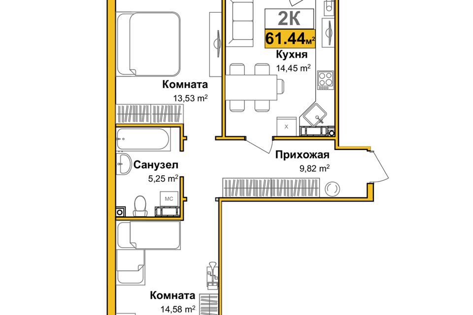 квартира г Симферополь Строящийся жилой дом, городской округ Симферополь фото 1