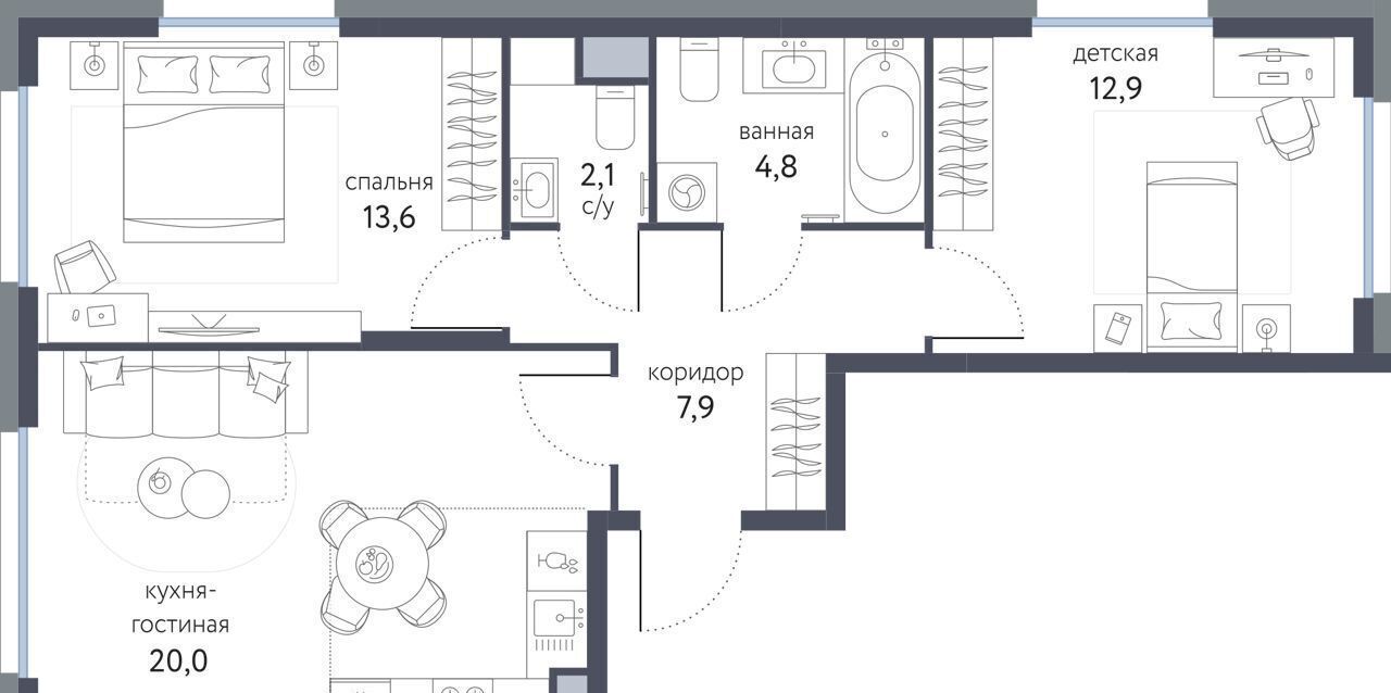 квартира г Москва метро Бульвар Рокоссовского ул Тагильская 2 корп. 1 фото 1