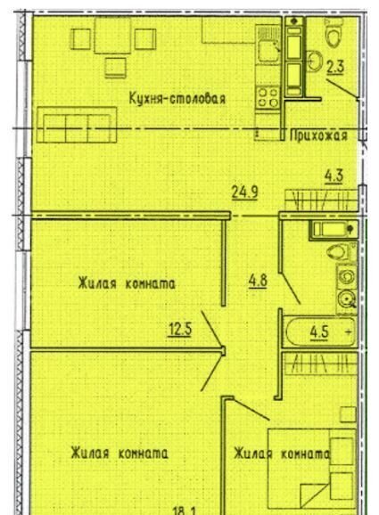 квартира г Пенза Пенза-2 ул Яшиной 10 ЖК «Лугометрия» р-н Октябрьский фото 5