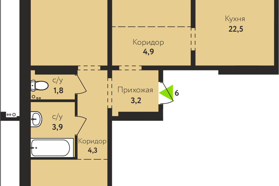 квартира г Барнаул р-н Индустриальный муниципальное образование Барнаул, Солнечная Поляна, 69 фото 1