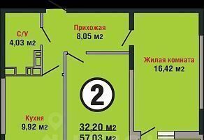 квартира г Краснодар р-н Прикубанский ул Душистая 60к/2 фото 1