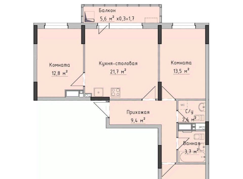 квартира г Ижевск р-н Октябрьский ул Холмогорова 89 фото 1